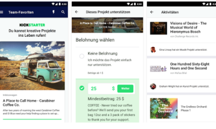 Kickstarter veröffentlicht Android App
